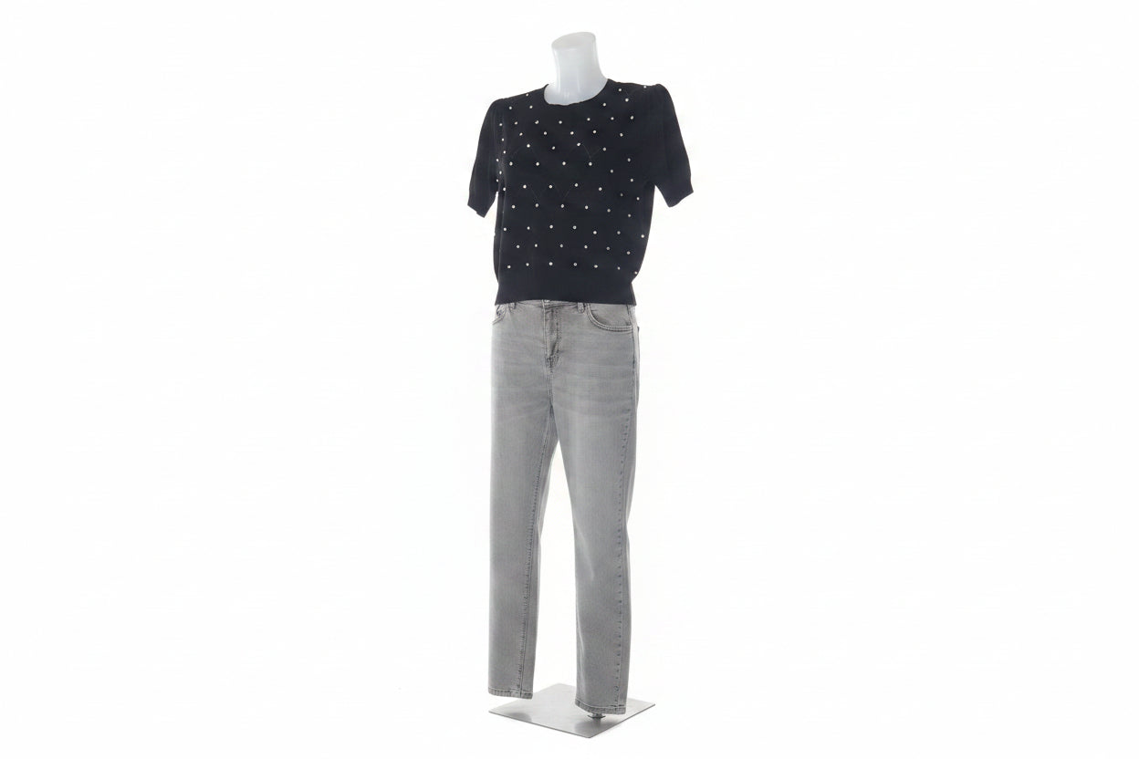 Top manches courtes strass