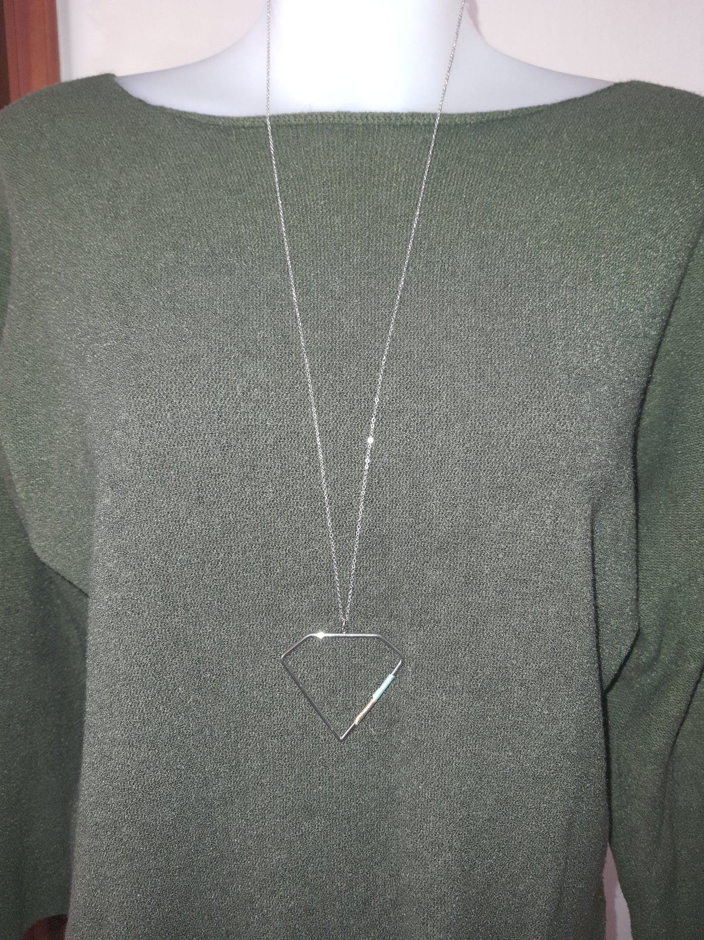 Sautoir argent triangle