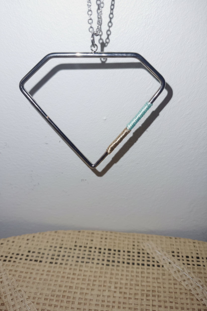 Sautoir argent triangle