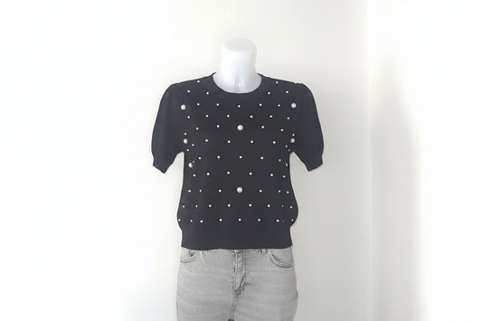 Top manches courtes strass