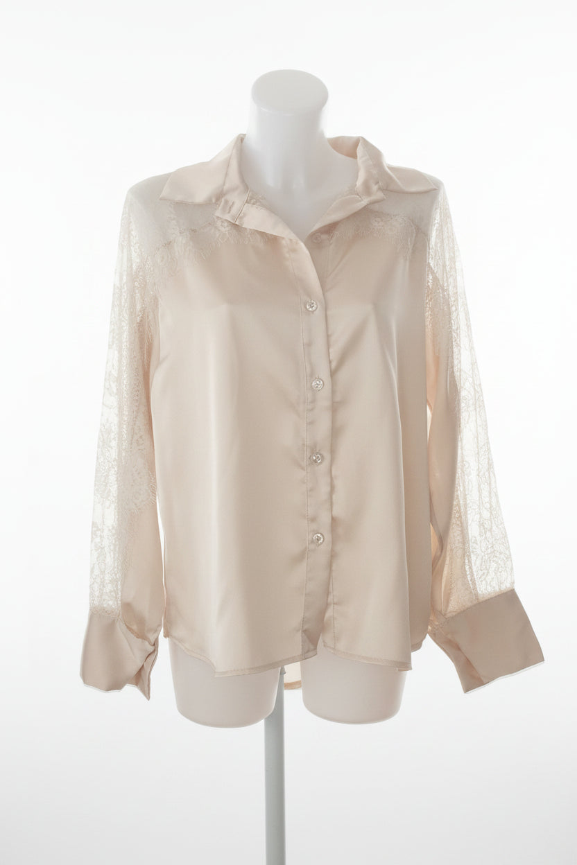 Chemise satin avec dentelle