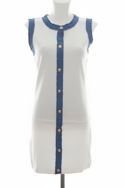 Robe bi-matiere denim