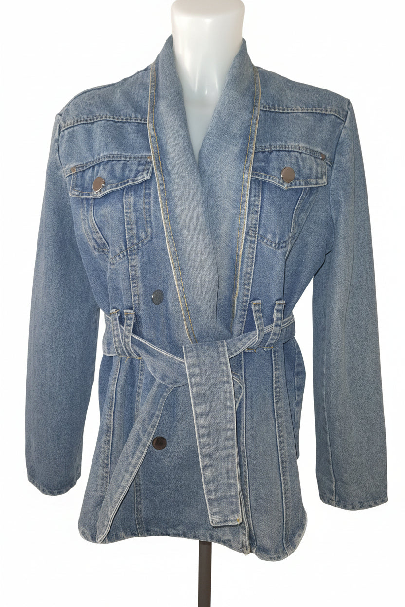 Veste en jean avec ceinture