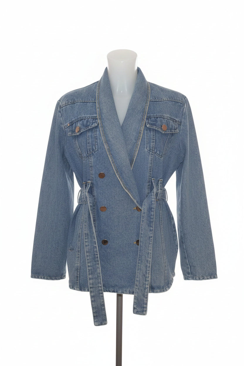 Veste en jean avec ceinture