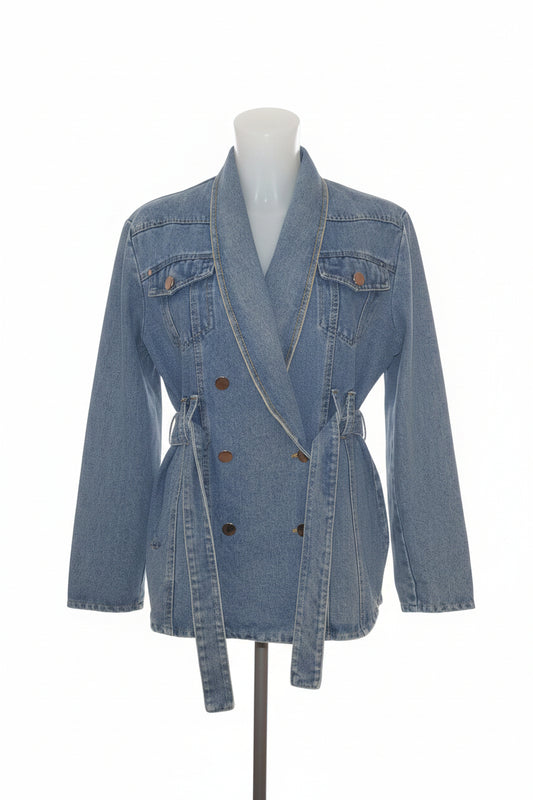 Veste en jean avec ceinture